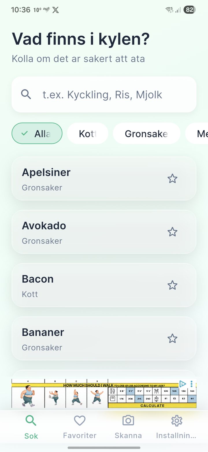 Food Safety Checker app screenshot