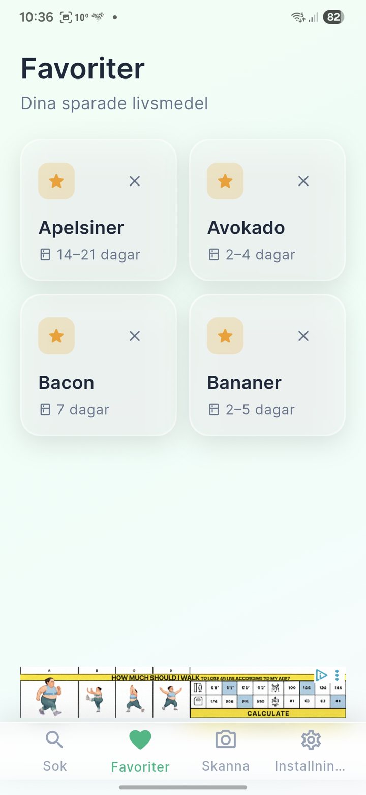 Food Safety Checker app screen 2