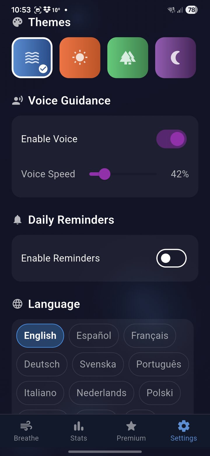 Zen Breath app screen 4